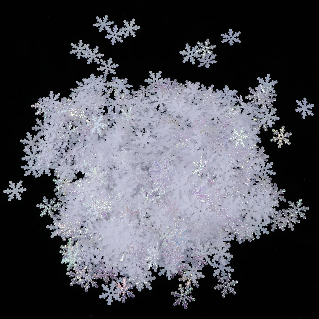 Bag Of 1000pcs 15mm Nonwoven Christmas Snowflake Table Confetti Xmas Decor for Home Holiday Ornament Party Festival Favor