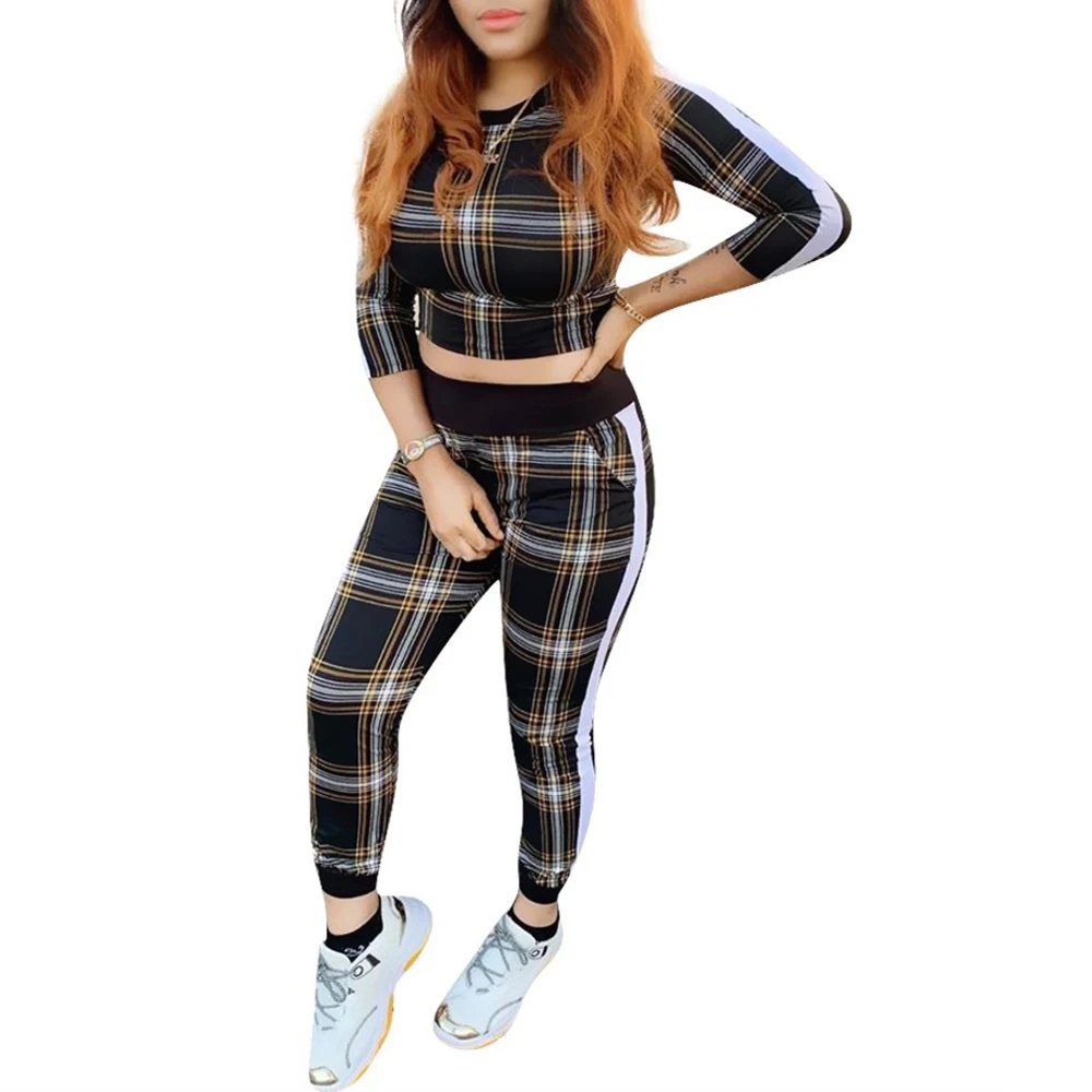 Plaid tracksuit women's Clearance