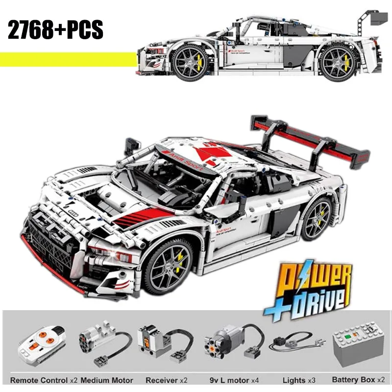 

New RC Motor Technic Series Bricks R8 1:10 Super Racing Car Technic Model Kits Building Blocks Bricks Toys Kid Birthday Gift