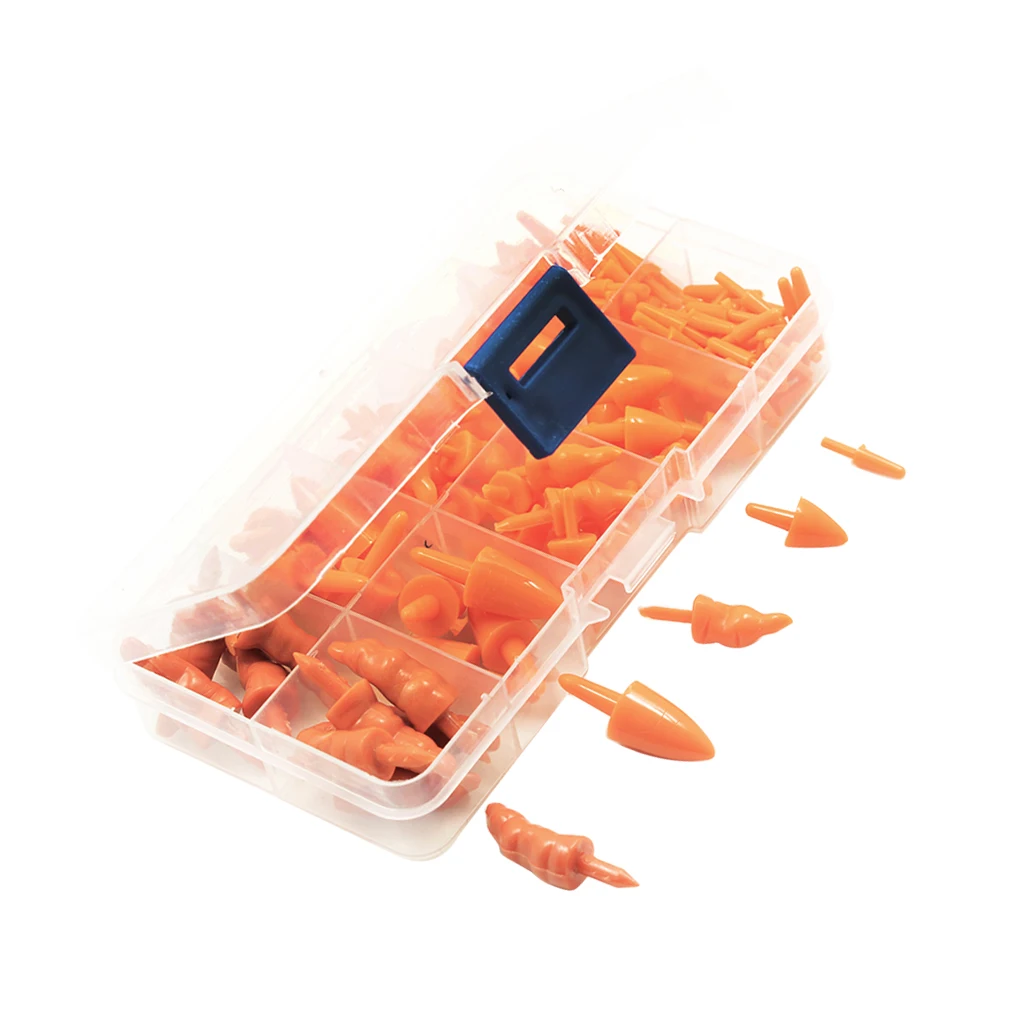 Package in Box of 160pcs Miniature Orange Resin Carrot Noses for Crafting, Creating and Embellishing Snowman Toys Crafts