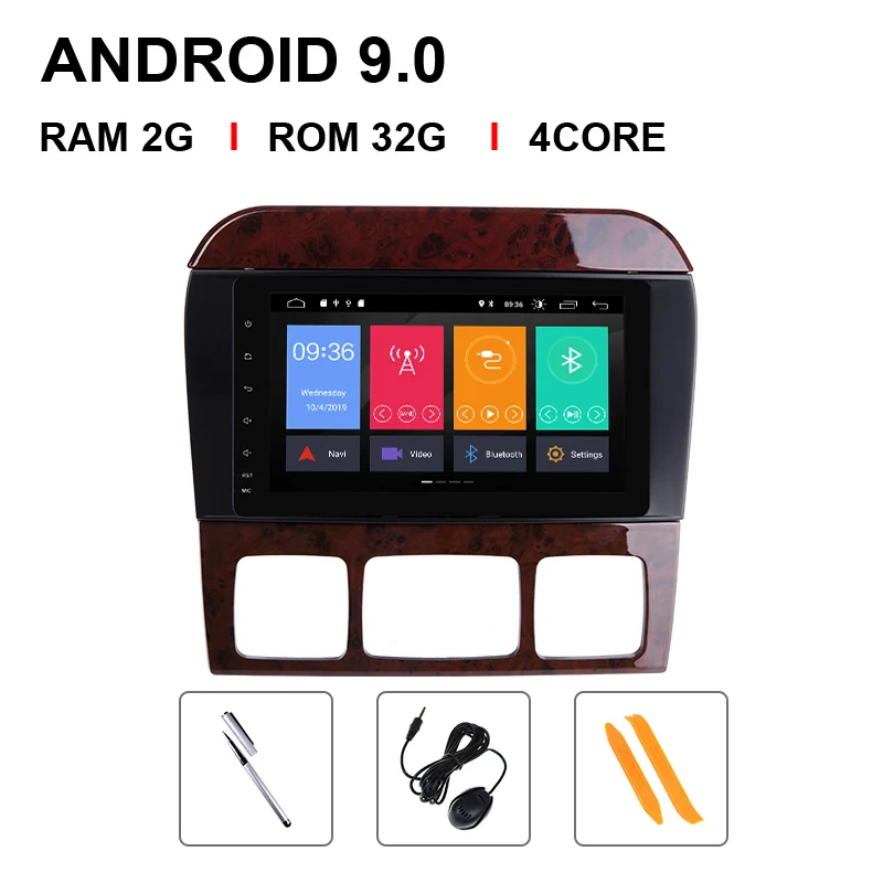 2 Гб ОЗУ 2din Android 9,0 автомобильный мультимедийный плеер для Mercedes Benz s-класс W220 W215 S280 S320 S350 S500 Радио DVD gps навигация - Цвет: 4 Core 32 ROM