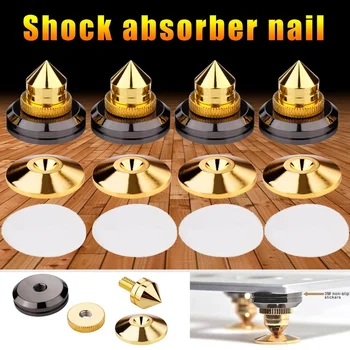 

4 Set Gold Speaker Spike with Floor Discs Stand Foot Isolation Spikes Professional Speaker Accessories