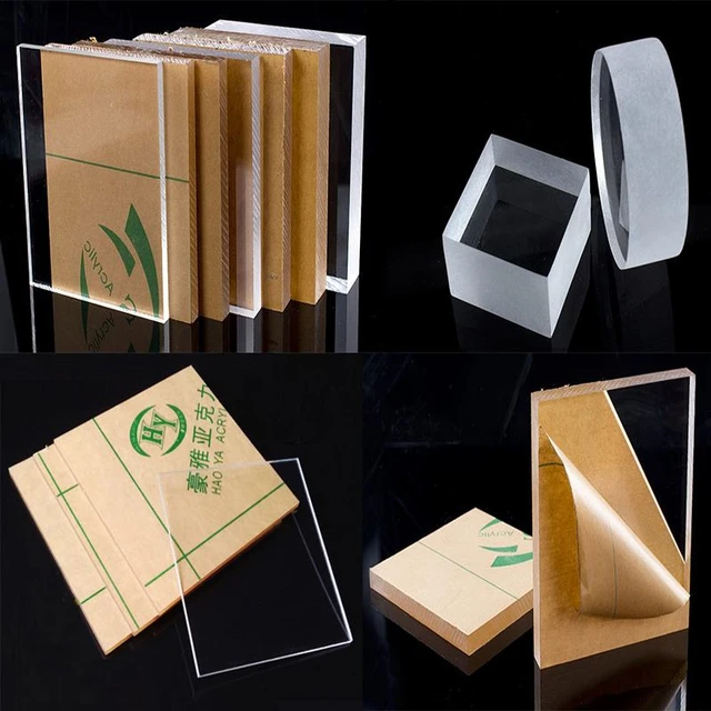 Panneau acrylique rond transparent, feuille de plastique, PMMA, plexiglas  de verre organique, tampon de plaque de méthaspirations - AliExpress