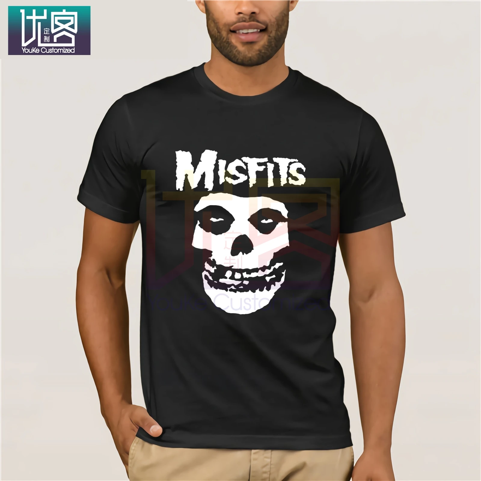 

Punk The misfits Tee Shirt Homme De Marque Mens Hardcore Rock Fans Short Sleeved O-neck Cotton Casual Fits T-shirt Men