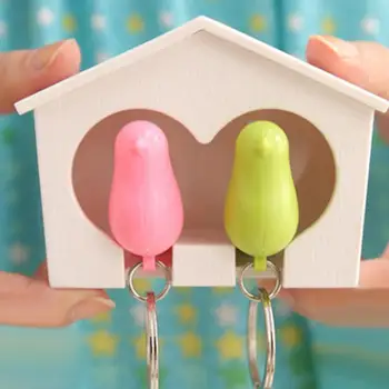 

2Pcs Bird Keychain + 1Pc Sparrow Birdhouse Home Wall Mount Key Ring Holder Decor Key Ring Holder Decor Key Ring Holder Keychain