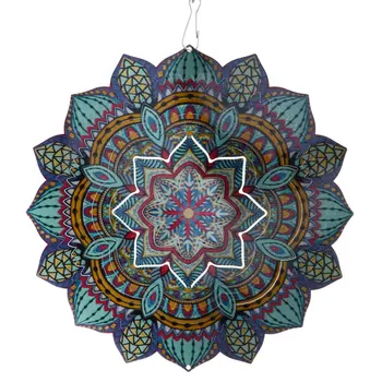 

1pc Metal Wind Spinner 3D Metal Wind Chime Piece Hanging Ornament Colorful Wind Chime Decoration