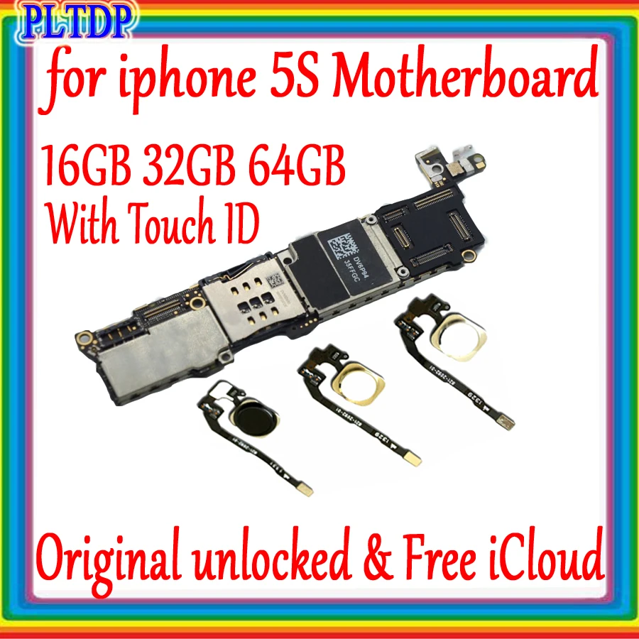 Материнская плата для iphone 5s 16g/32g 64g с сенсорным ID/без сканера отпечатков пальцев