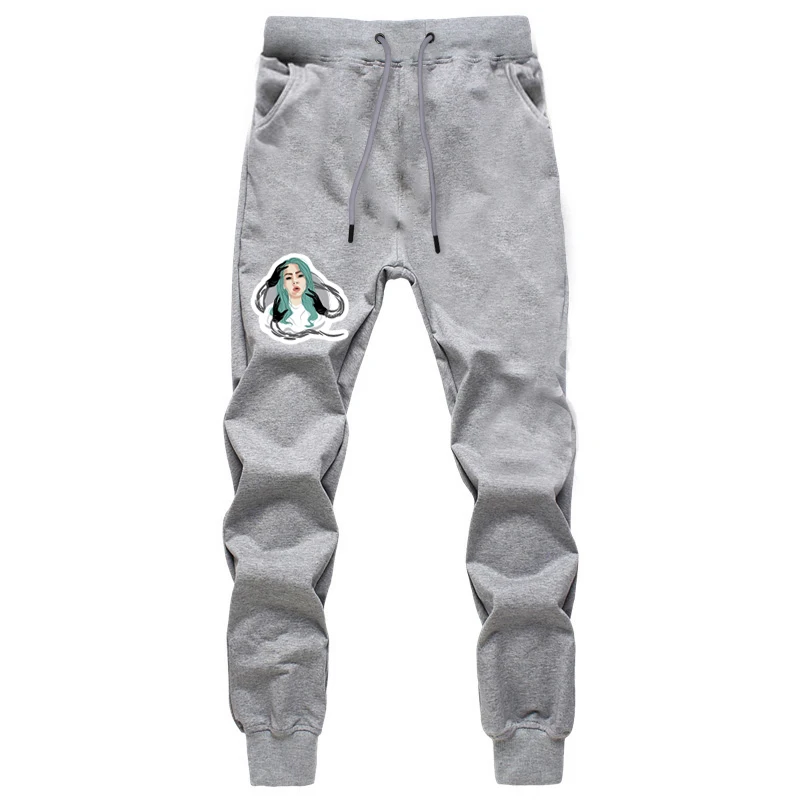 Billie Eilish Streetswear длинные брюки мужские Harajuku фитнес тренировка для бегунов брюки осенние хип-хоп спортивные штаны серые брюки