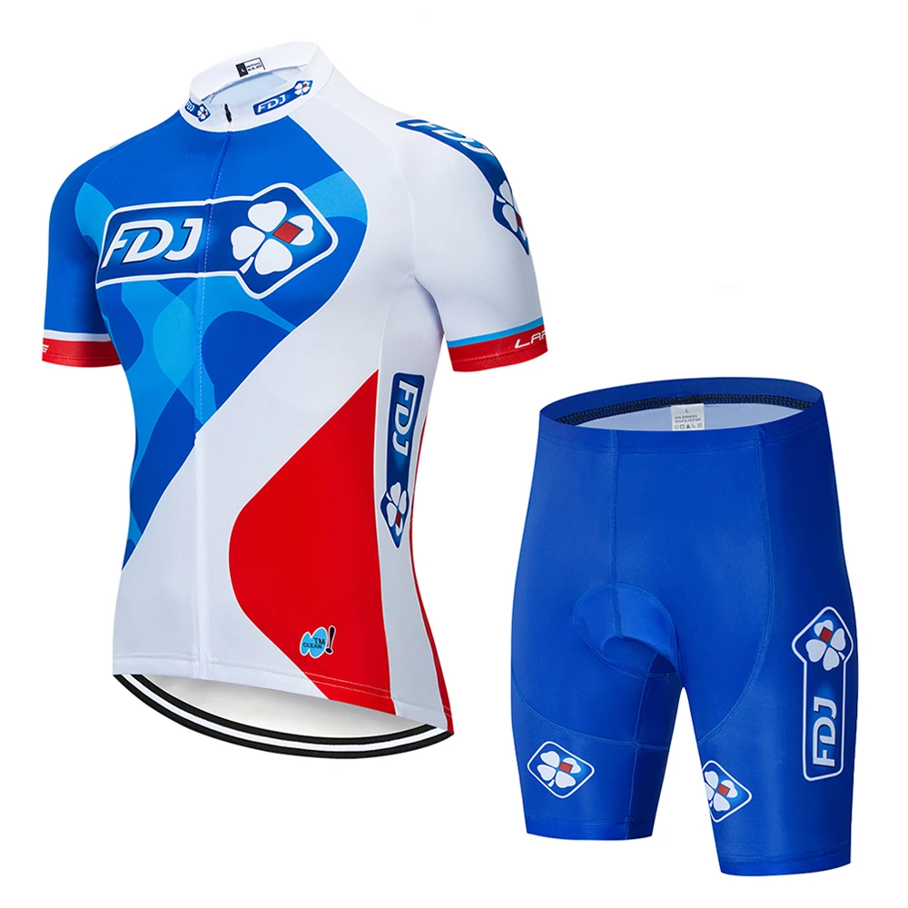 Профессиональная команда FDJ Велосипед Джерси 9D bib набор MTB Униформа велосипедная одежда быстросохнущая одежда с коротким рукавом Джерси - Цвет: 1