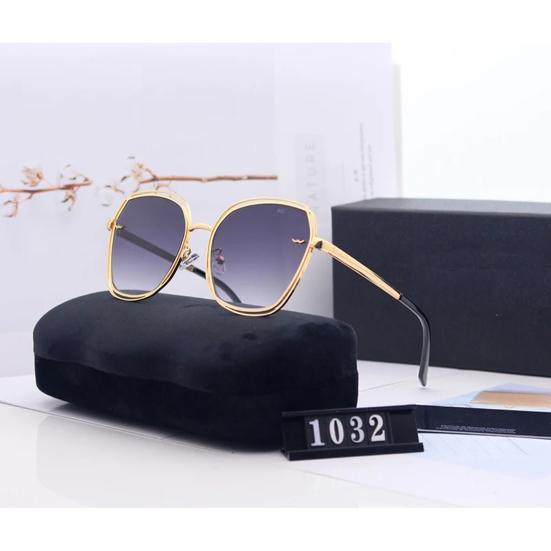 

2020 new Cat Eye Vintage Brand Designer Polarized sunglasses For Women Metal Gradient clear lens Sun Glasses Female oculos UV400