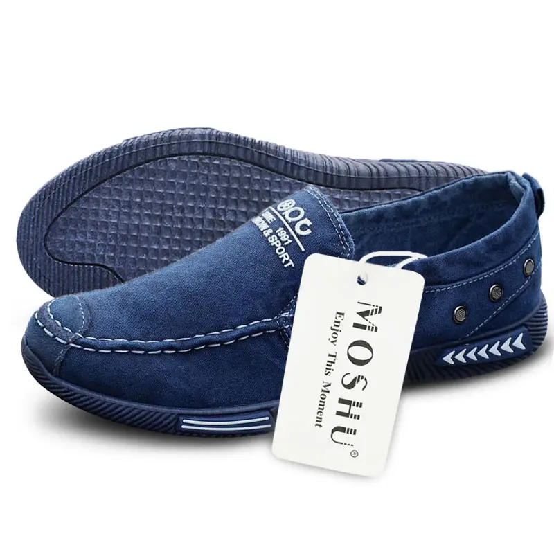 Продажа Модная мужская парусиновая обувь; Мужская Летняя Повседневная обувь из джинсовой ткани; мужские кроссовки; Лоферы без застежки; мокасины дл...