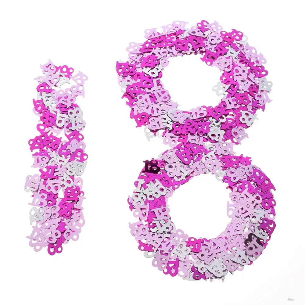 18th Year Old Happy Birthday Party Decorations Table Scatters Foil Number Digital 18 Colorful Sprinkle Confetti party confetti