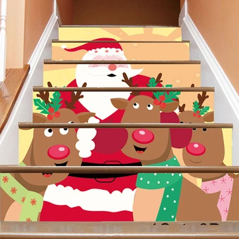 

1pcs High Quality Fashion Snowman Santa Stair Sticker Waterproof PVC Stair Stickers Christmas Holiday Home Decoration 2020