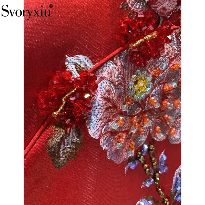 Svoryxiu Designer Autumn Winter Vintage Red Mini