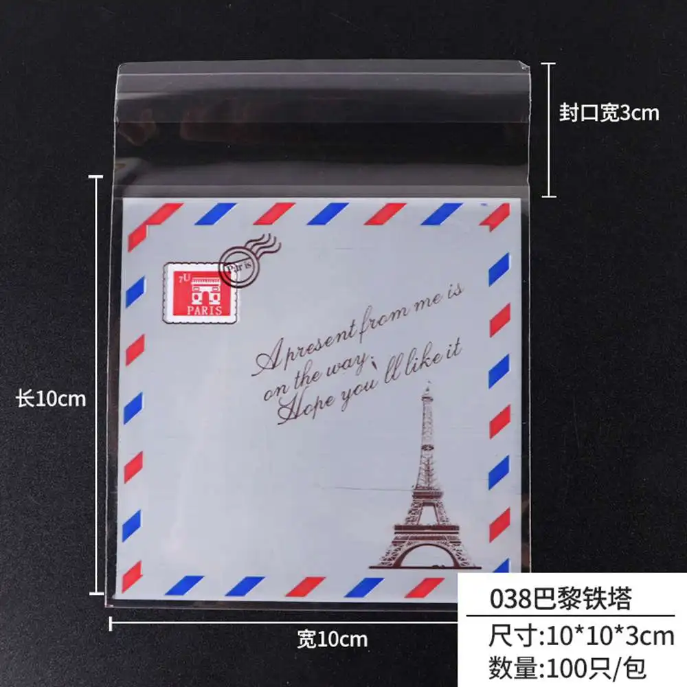 16 100Pcs 10x10 см Рождество для конфет и печенья подарочные пакеты Пластик самоклеящаяся печенье пакеты для закусок украшение для рождественской вечеринки Свадебные сувениры - Цвет: 16