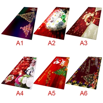 

2019 New 3D Floor Rug Flannel Christmas Santa Claus Anti-slip Kitchen Room Fireplace Floor Mat Carpet Rug Durable Xmas Decor #