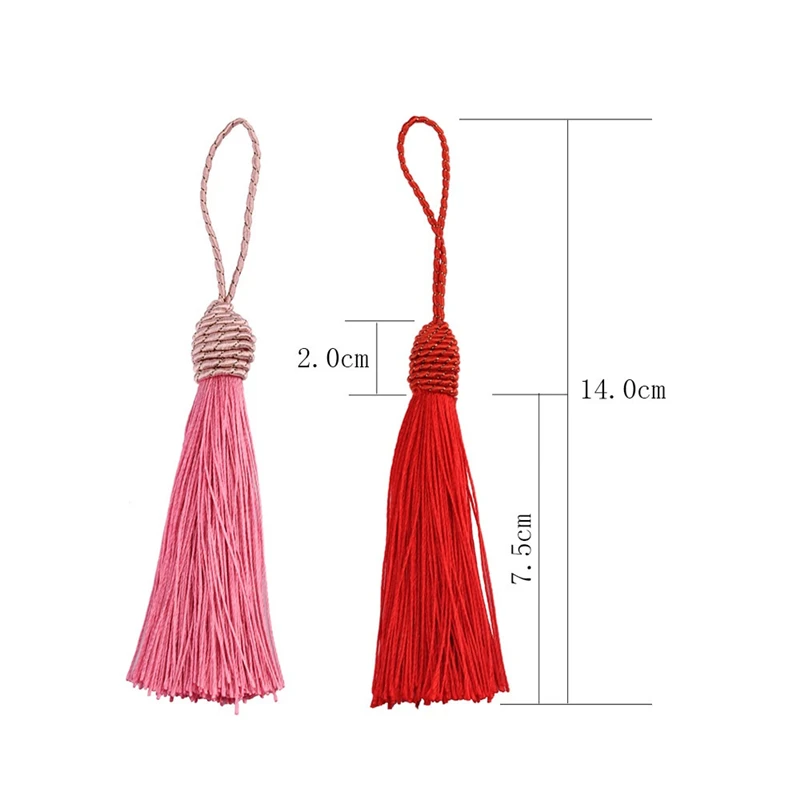 Tassel fringe tassel decoration tassel accessories tassel trim 10pcs/Pack polyester cotton silk tassel 15cm satin tassel trims for home wedding decoration DIY sewing curtain accessories