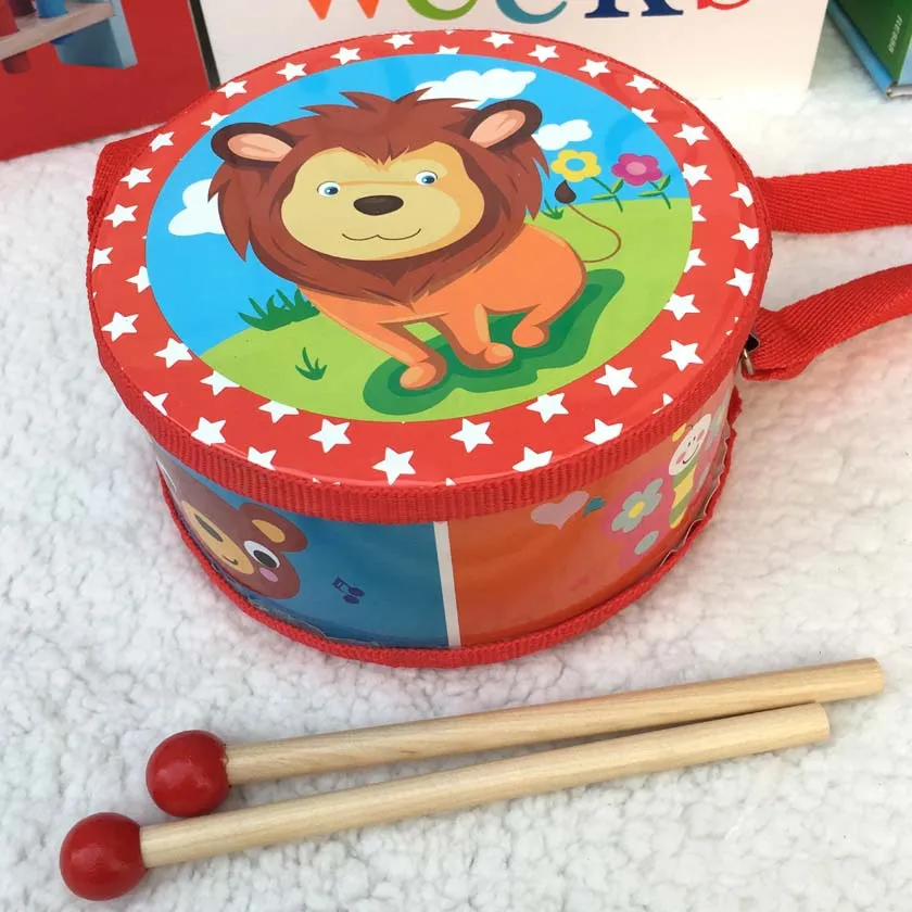 Деревянные детские игрушки мультфильм DIY двусторонний барабан Детские Развивающие игрушки Музыка KTV день рождения игрушка барабан детские игрушки - Цвет: 18