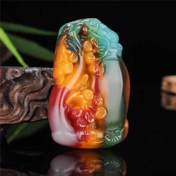 

Natural Color Hetian Jade Stone Vase Pine Pendant Chinese Jadeite Jewelry Charm Reiki Amulet Hand Carved Gifts for Women