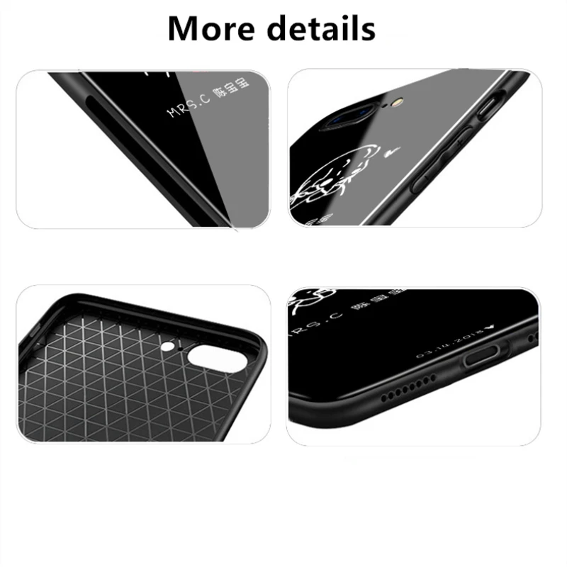 Романтический чехол из закаленного стекла для iphone XR X XS MAX 5 5S 6 6S 7 8 Plus 11 11ProMax Coque Funda