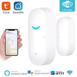 Détecteur d'ouverture/fermeture de porte intelligent Tuya, capteur de fenêtre WiFi, application Smart Life, fonctionne avec Alexa et Google Home 