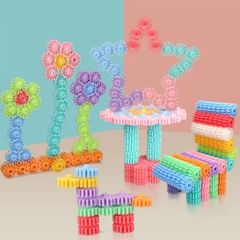 

Snowflake Multicolor Building Blocks Toy Brick Snow DIY Block Assembling Early Educational Learning Toy For Kids