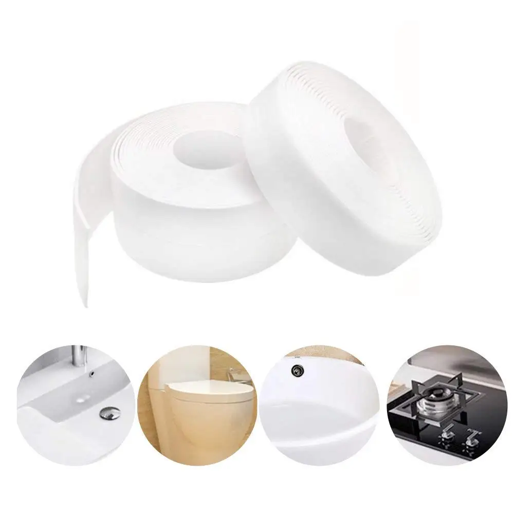 38mm*3.2m Caulk Strip PE Self Adhesive Sealant Tape Waterproof Mildewproof Trimmer Tub Kitchen Toilet Wall Corner Edge Bathroom
