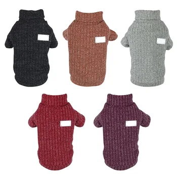 

NEW Unisex Autumn Winter Pet Simple Knitwear Warm Turtleneck Sweater For Small Medium Dogs