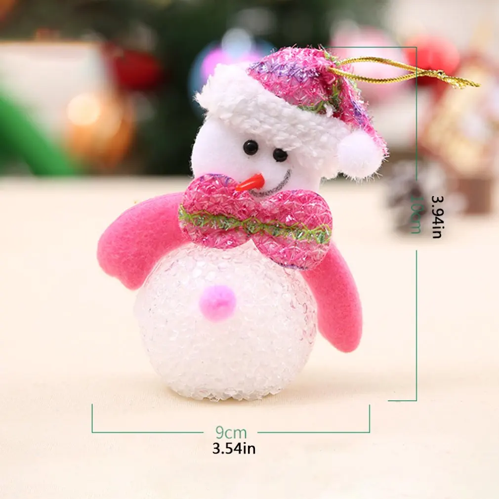 Christmas Glowing Doll Color Light Flash Snowman Bear Crystal Snowman EVA Lights Christmas Decorations