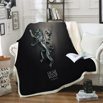 

Game of Thrones Funny Character Blanket 3D Print Sherpa Blanket on Bed Home Textiles Dreamlike Style 07