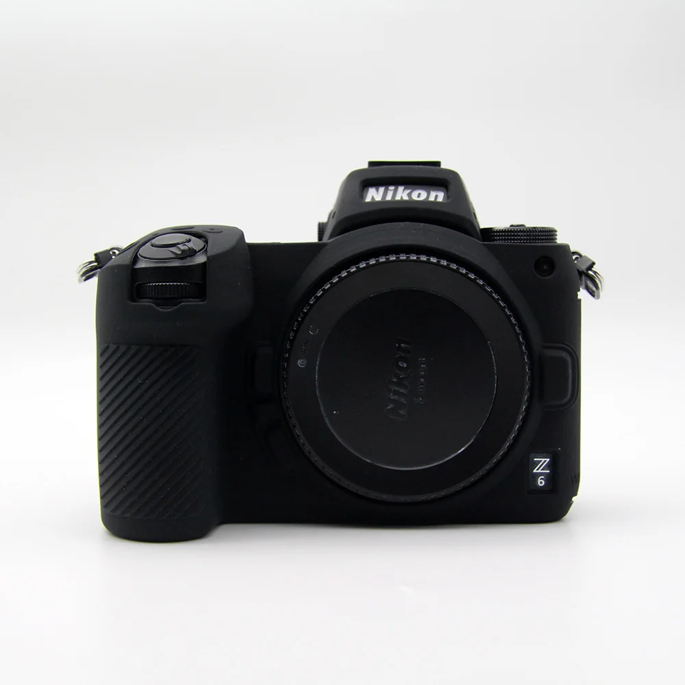 black A Хорошая мягкая сумка для камеры силиконовый чехол для Nikon Z6 Z7 закаленное стекло резиновый чехол для камеры защитный корпус - Цвет: black A