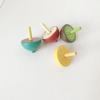 

Milu children's small top toy outdoor baby wooden fruit top kindergarten gift