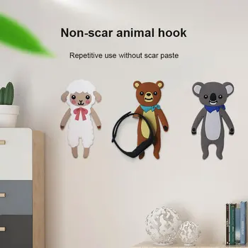 

1PC Creative Cartoon Cute Animal Hook Foldable and Curved Refrigerator Sticker Home Decorations Sticker TXTB1