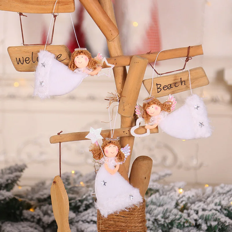 

Creative Exquisite Lovely Plush Flying Angel for Christmas Tree Drop Ornaments Home Christma Kids Gift Pendant Party Decorations