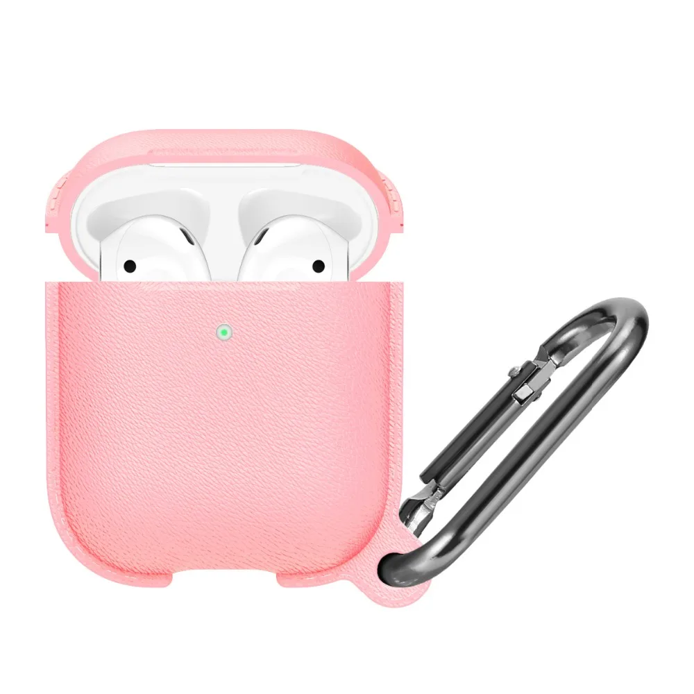 Стиль Litchi Мягкий силиконовый чехол для Airpods 1 2 чехол противоударный полный защитный чехол для Airpods чехол с крючком