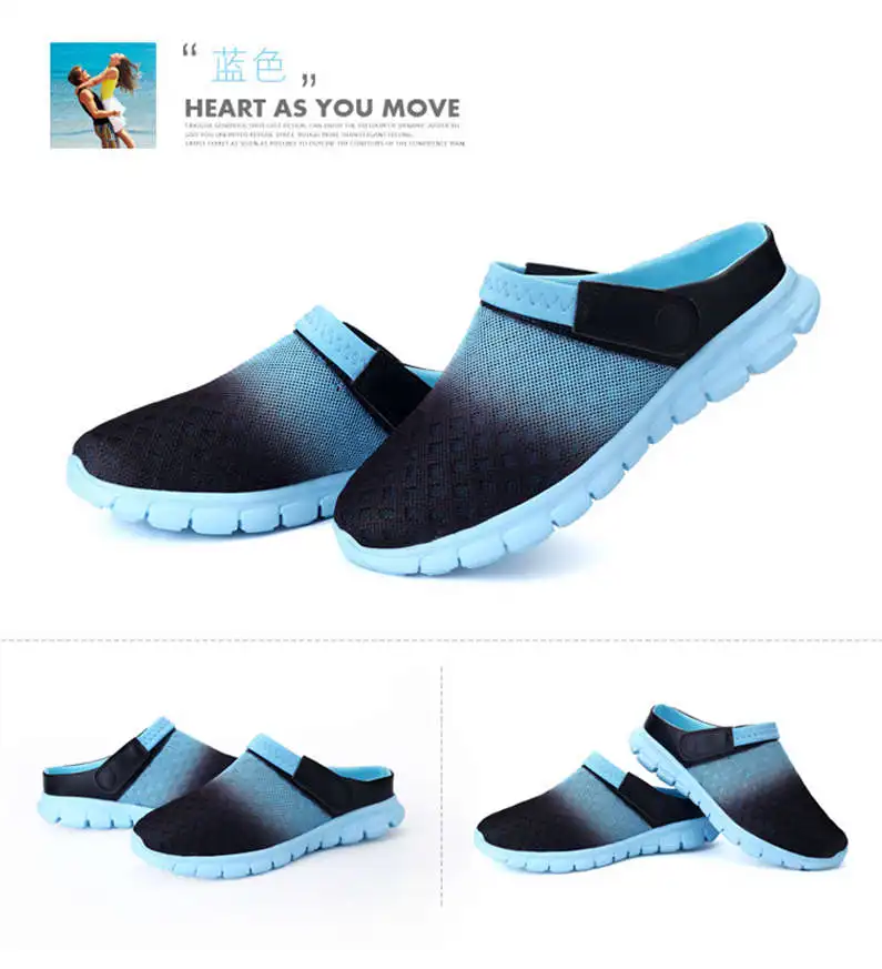 Comfort Men Shoes Casual Big Size Men's Home Slippers Fashion Mesh Soft Summer Sandals Crock Fishing Quick-drying Man Slipper B1