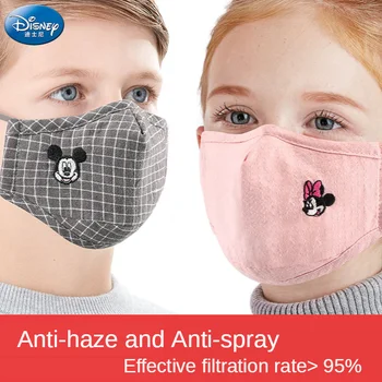 

2pcs/set Disney Masks Mickey Mouse Children's Masks Cotton mask Boys Girls Dustproof Sunscreen Anti-foam Face Mouth Masks