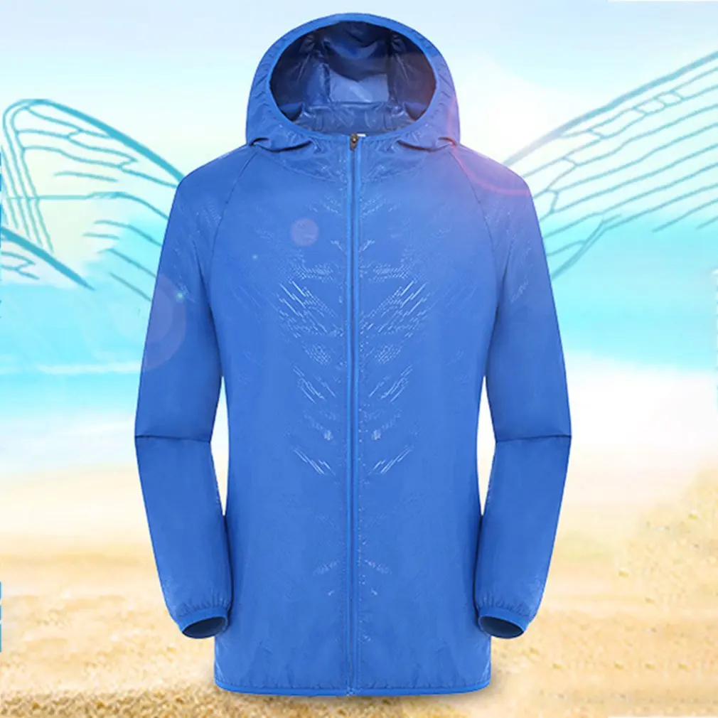 Royal blue Летняя Солнцезащитная одежда, мужская ветровка, верхняя одежда для любителей, быстросохнущая одежда, спортивная куртка большого размера - Цвет: Royal blue