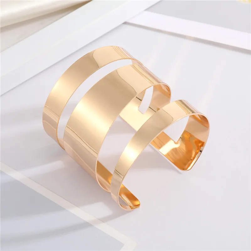Metal Flower Leaf Rhombus Bangle Bracelet For Women Men Party Wedding Jewelry B26