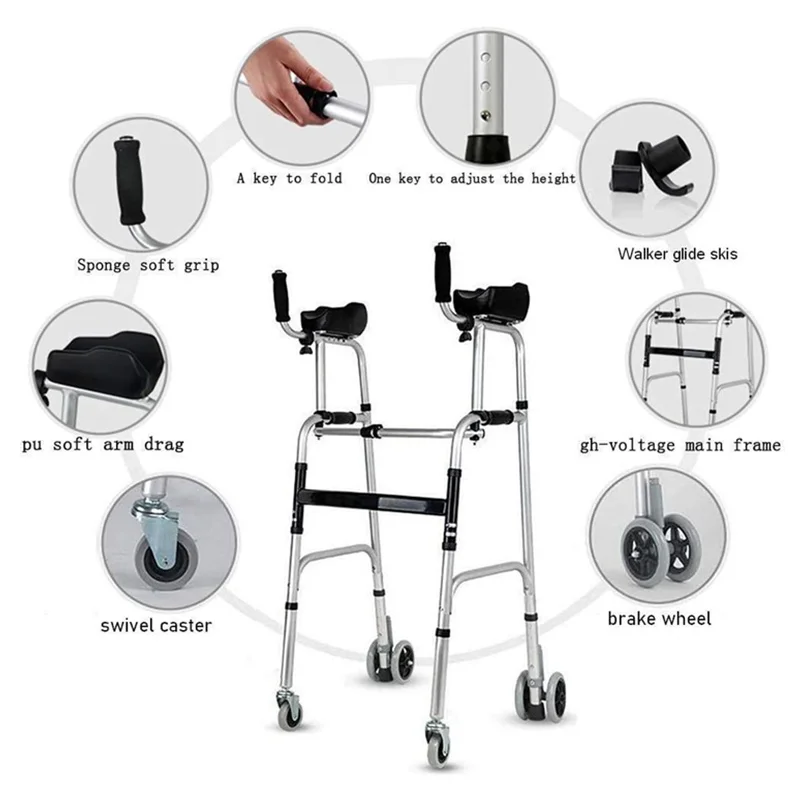 JayCreer Stand Upright Walkers With Seat For Seniors Elderly core