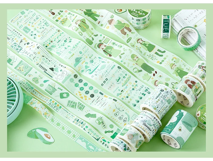 1 шт./партия клейкая лента из рисовой бумаги авокадо девочка дневник декоративный Клей Скрапбукинг DIY Бумага японские наклейки 5 м