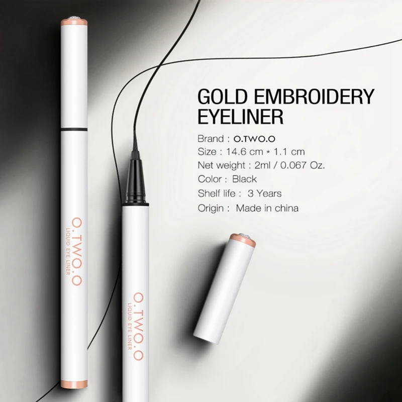 O.TWO.O Liquid Cat Eyeliner Waterproof Black Color Long Lasting Smooth Fast Dry Eye Liner Beauty Makeup O.TWO.O Liquid Cat Eyeliner Waterproof Black Color Long Lasting Smooth Fast Dry Eye Liner Beauty Makeup