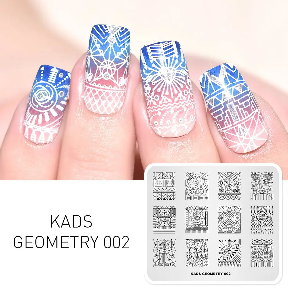 Geometry 002 KADS природа геометрический зоопарк Дизайн ногтей принтер пластины для штамповки ногтей маникюр Лак штамповка шаблон изображения пластины - Цвет: Geometry 002