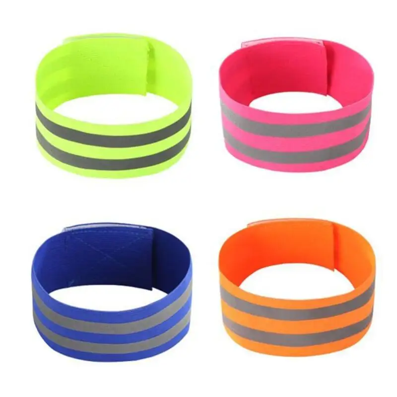 High Visibility Reflective Vest Elastic Strap Wristbands Ankle Emergence Warning Night Running Cycling Sports Safety Vests