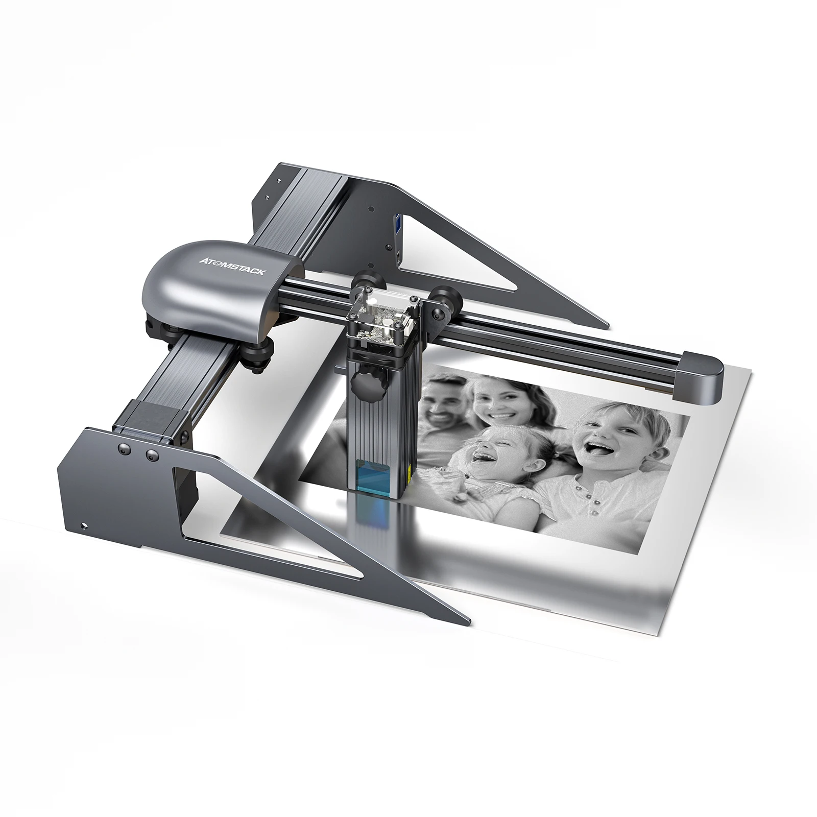 ポータブルレーザー彫刻木材や金属のためatomstack P7 40ワットのcnc