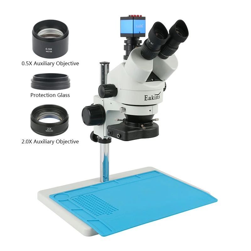 US $228.79 35x 90x Simul Focal Trinocular Stereo Microscope 14mp 1080p Hdmi Vga Lab Video Camera 144 Light For Repair Mobile Phone Tools