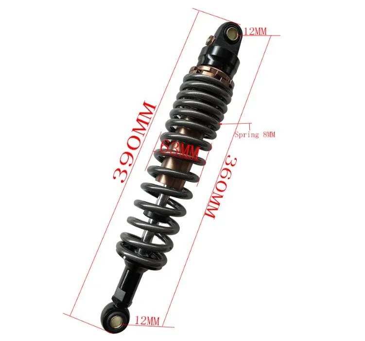 360MM YOSS 1 пара 360 мм 370 мм 380 мм 390 мм 400 мм 410 мм 8 мм Весенний мотоцикл воздушный амортизатор для YAMAHA HONDA SUZUKI - Цвет: 360MM