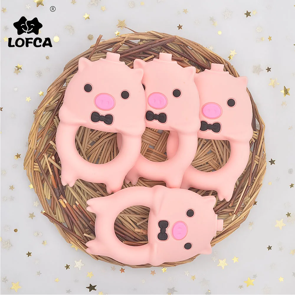 LOFCA Piggy Силиконовые Прорезыватели для зубов еда без бисфенола-а класс силиконовый кулон жевательные Подвески Соска с бусами цепочка ручная работа
