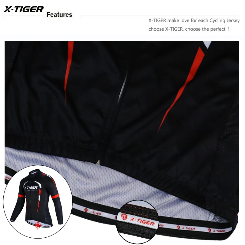 X-Tiger, с длинным рукавом, велосипедные майки, набор, Ropa, Майо, Ciclismo, одежда для велосипеда, одежда для велоспорта, набор, весна, MTB, одежда для велоспорта