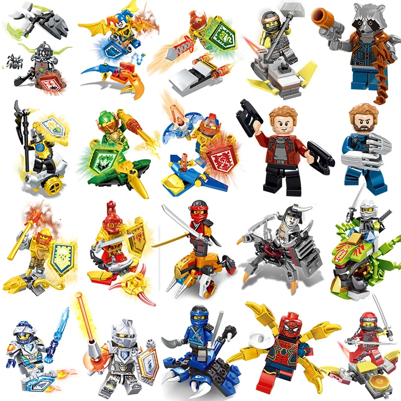 

2019 Action Figures Dragon Knight Iron Man Mach Armor Ninja Lord Garmadon Kai Motorcycle Gold Ninja Figure Building Blocks Toys
